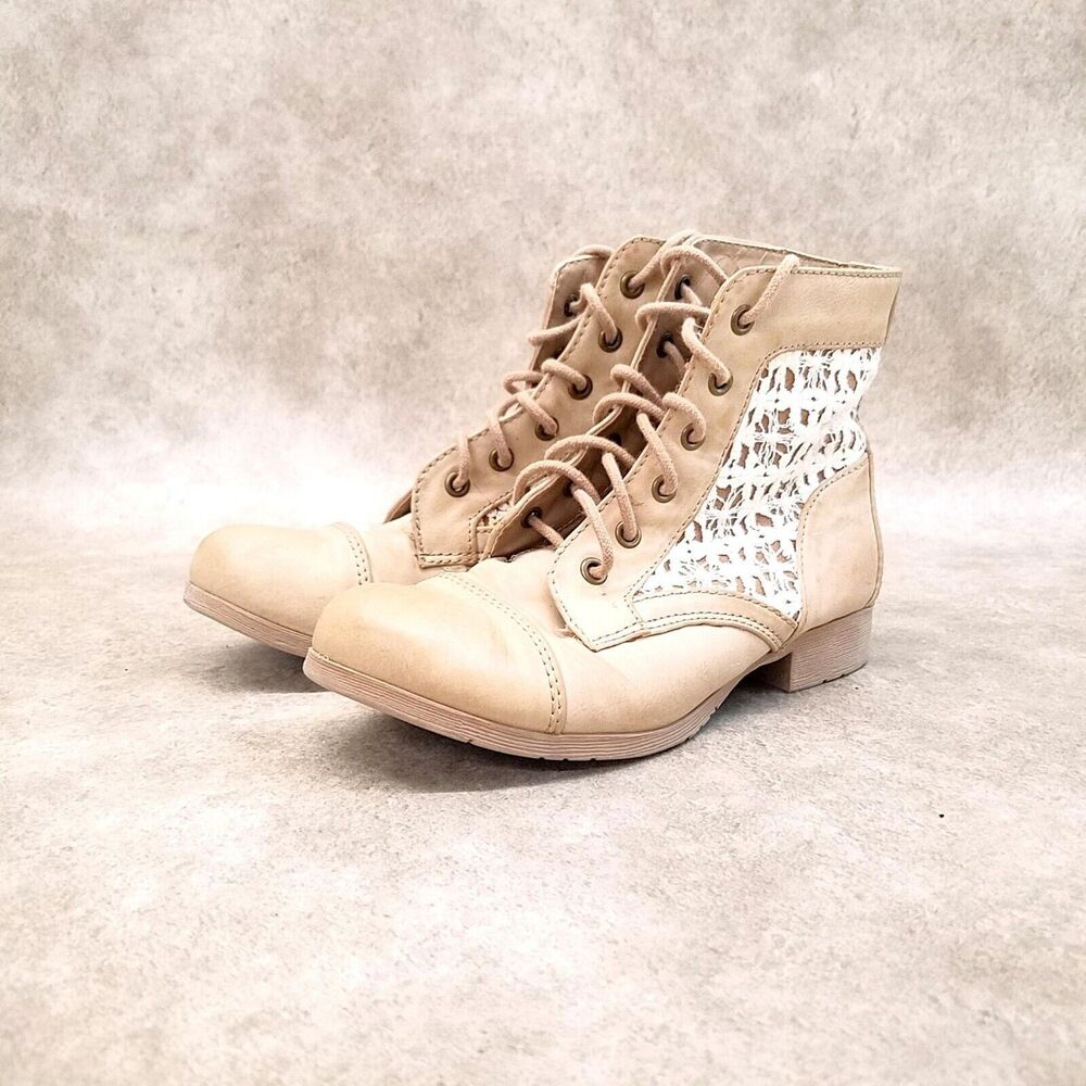 Soda Womens Size 6.5 Tan Lace Up Ankle Boot Comba… - image 3